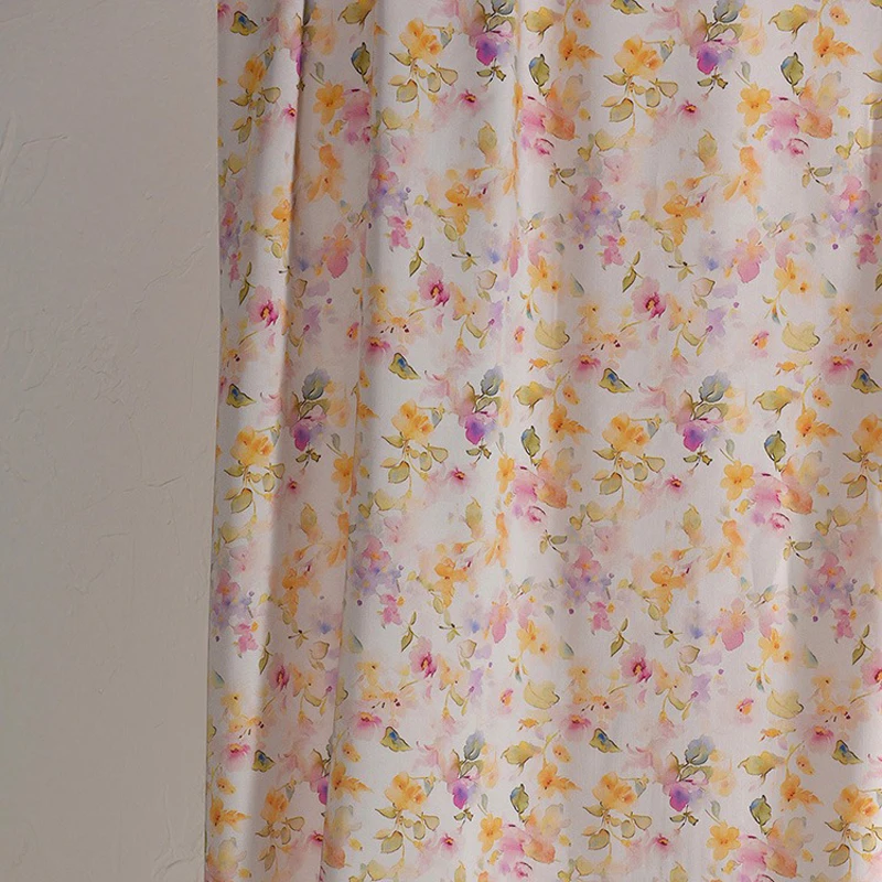 145 см в ширину 200 г/м 100% искусственная ткань с желтым Розовым цветочным принтом