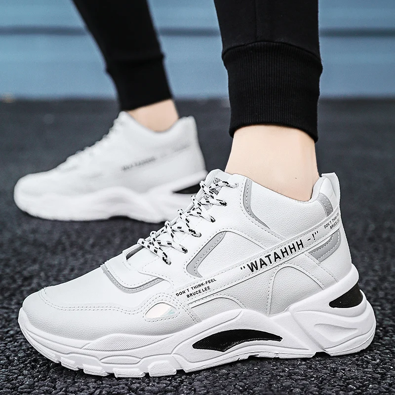 

Mens New High Tops Sneakers 2022 Running Shoes Men Sports Outdoor Platform Sneakers White Mens Trail Running Shoes Waterproof