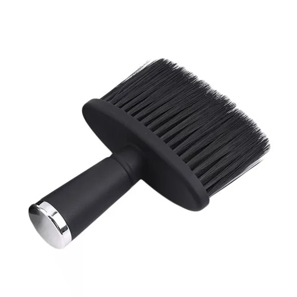 

2pcs Soft Hairdressing Styling Barber Brush Nonslip Handle Black Cleaning Tool Neck Duster Professional Portable Hair Cutting