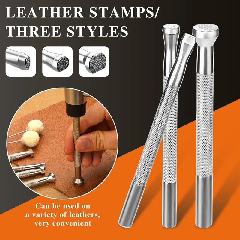 Кожаные штампы 3-й набор штампов специальной формы с шерстяными помпонами