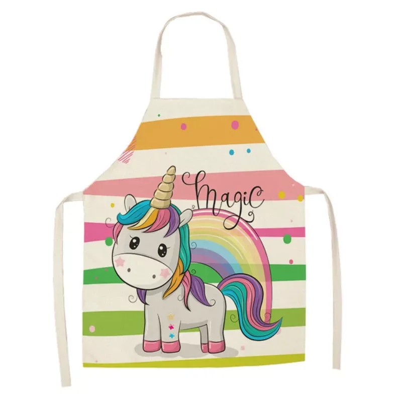

Cute Cartoon Unicorn Series Apron Children's Parent-child Apron Household Sleeveless Cooking Baking Apron Cleaning Tool Tabl