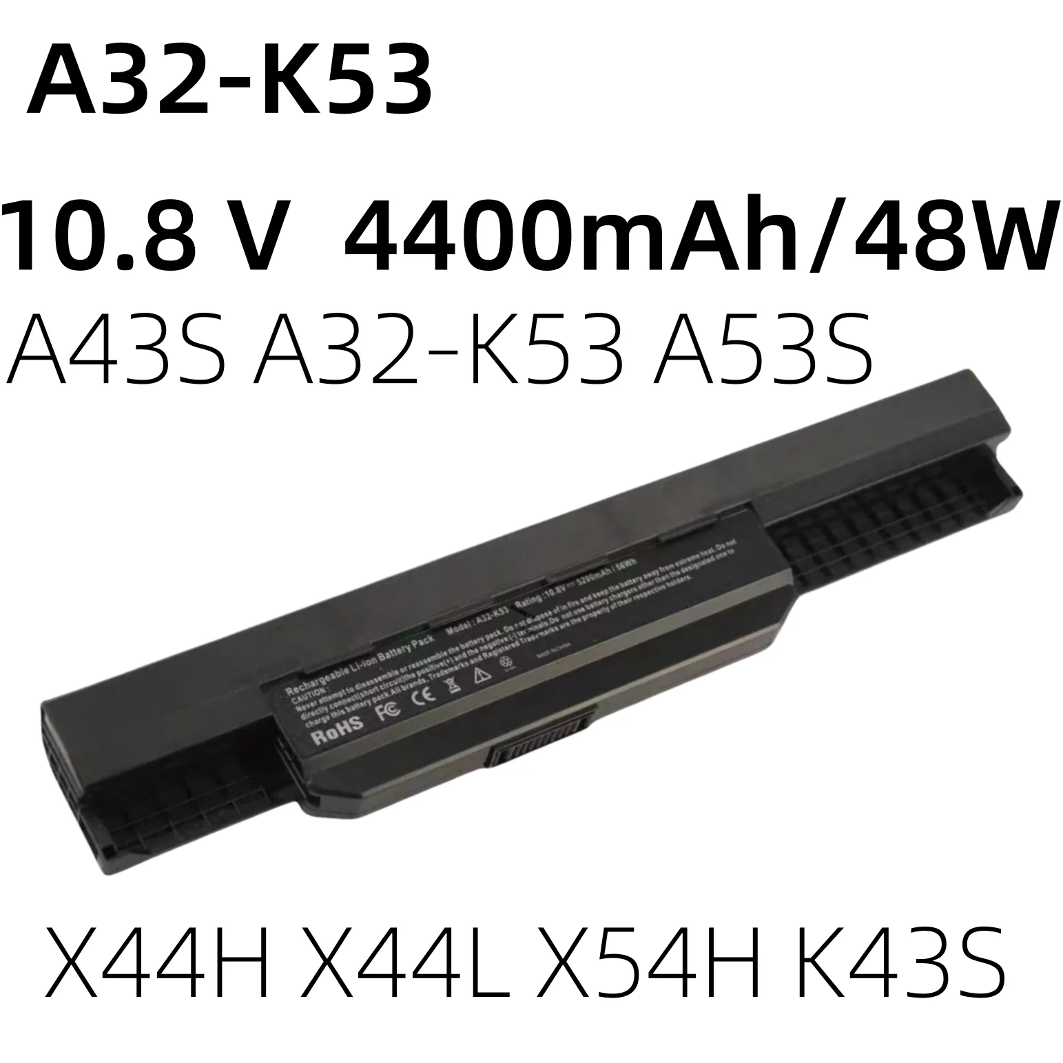 Для Asus Аккумулятор для ноутбука A31-K53 A32-K53 A32-K53S A41-K53 10 8 4400mAh Замена