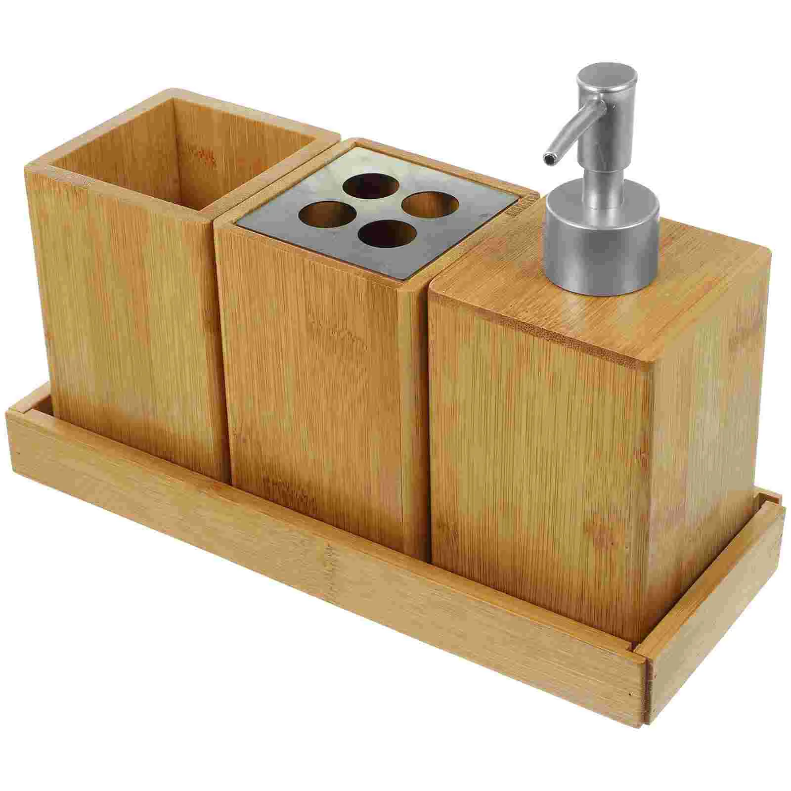 

Tooth Brush Holder Shower Pump Dispenser Toothbrushes Reusable Shampoo Bottle And Conditioner Bamboo Travel Soap