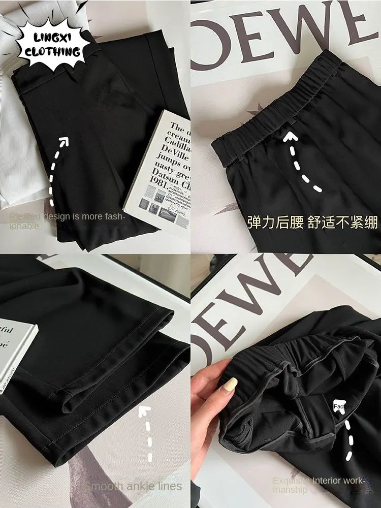 Trend 2023 Wide Leg Pants Women's High Waist Straight Suit Pants Korean Style Classic Loose Office Women's Pants At Low Landing