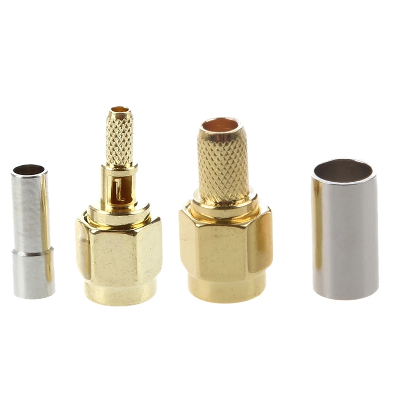 

5 X SMA Male Straight Crimp RG174 RG188 RG316 LMR100 RF Coax Connector & 5Pcs SMA Male Plug RF Coaxial Connector Crimp For RG58