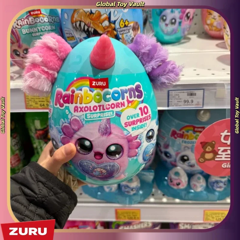 Фото ZURU Rainbocorns Axolotlcorn Surprise Magic Egg: Коллекционная мягкая игрушка-единорог в закрытой коробке, милый декор, сладкий подарок на день рождения №3