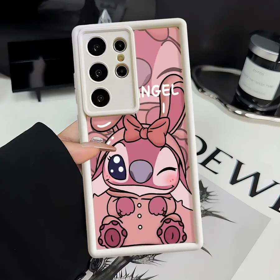 Чехол для телефона Samsung Galaxy S24 Ultra S23 FE S25 Plus S21 S20 S22 S23+ 5G Soft Cover Funda Capa Disney Cartoon Stitch Anqi