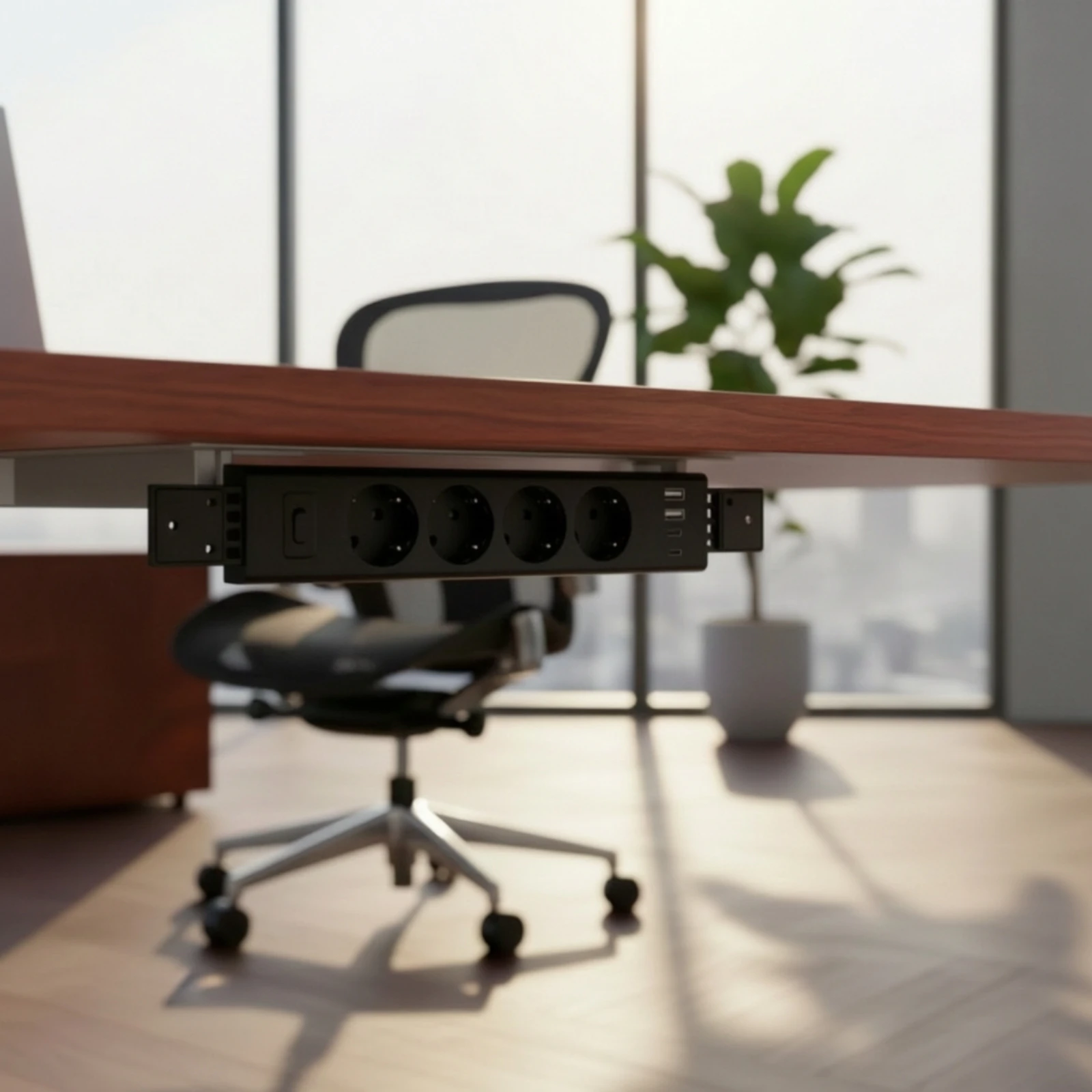 Ультратонкая розетка-удлинитель под стол с USB-портами для удаленной работы и офиса, экономит пространство, безопасна (art.: 3920db9d161ca) - 3920db9d161ca