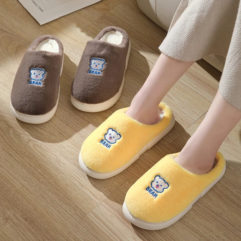 

Warm Indoor Cotton Slippers Soft Bottom Home Slippers Couple Autumn and Winter Cotton Slippers Plush Slippers Chaussure Femme