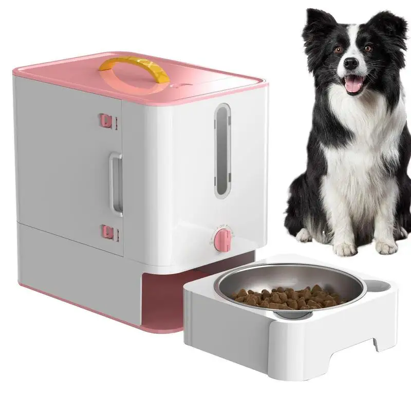 

Dog Food Container Pet Feeding Station Portable With Safety Lock Anti-Rust Dog Food Box Anti-Rust Stainless Steel Container Box