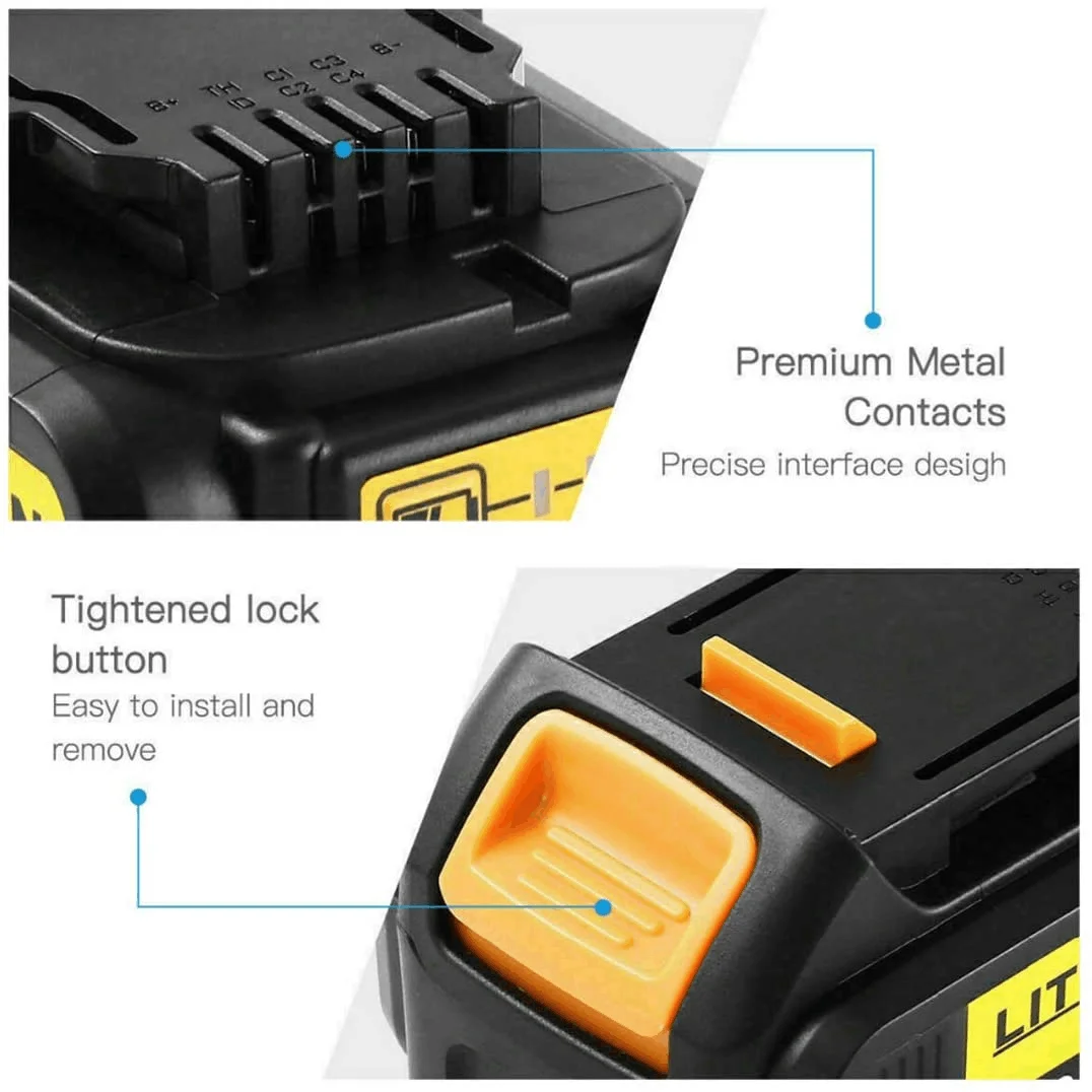2022 New 18V 6.0Ah MAX XR 18650 Battery Power Tool Replacement for DeWalt DCB184 DCB181 DCB182 DCB200 20V 6A 18v Battery+Charger |