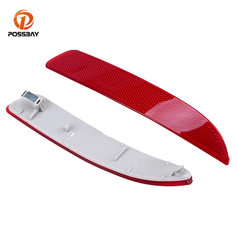 

POSSBAY 2Pcs Red Rear Bumper Reflector Tail Light Warning Lamp Reflective Strip Stickers for BMW X5 E70 2007-2010 Pre-facelift
