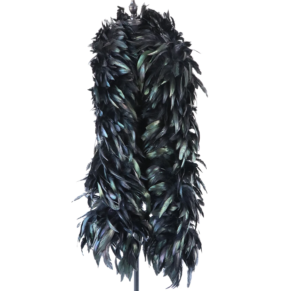 

2yards 200g Natural Rooster feather boa Dance Carnival Party Clothing Shawl Cosplay Decorations feathers for Crafts Wholesale