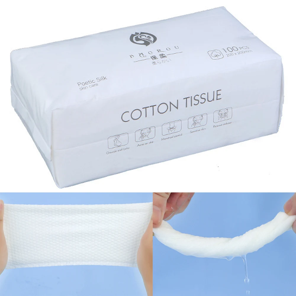 

50/100 шт., одноразовые мягкие салфетки для снятия макияжа