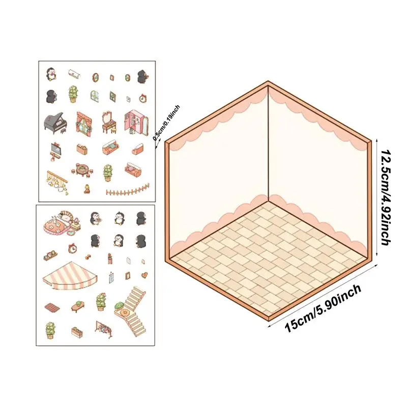 Наклейки сцены дома наклейки для забавной комнаты с героями мультфильмов милые