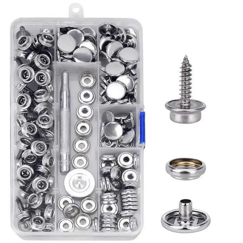 

Snap Buttons 150pcs Fabric Snaps And Fasteners Snap Canva Button Firm Grip Metal Magnetic Design For Tarpaulin Awning Leather