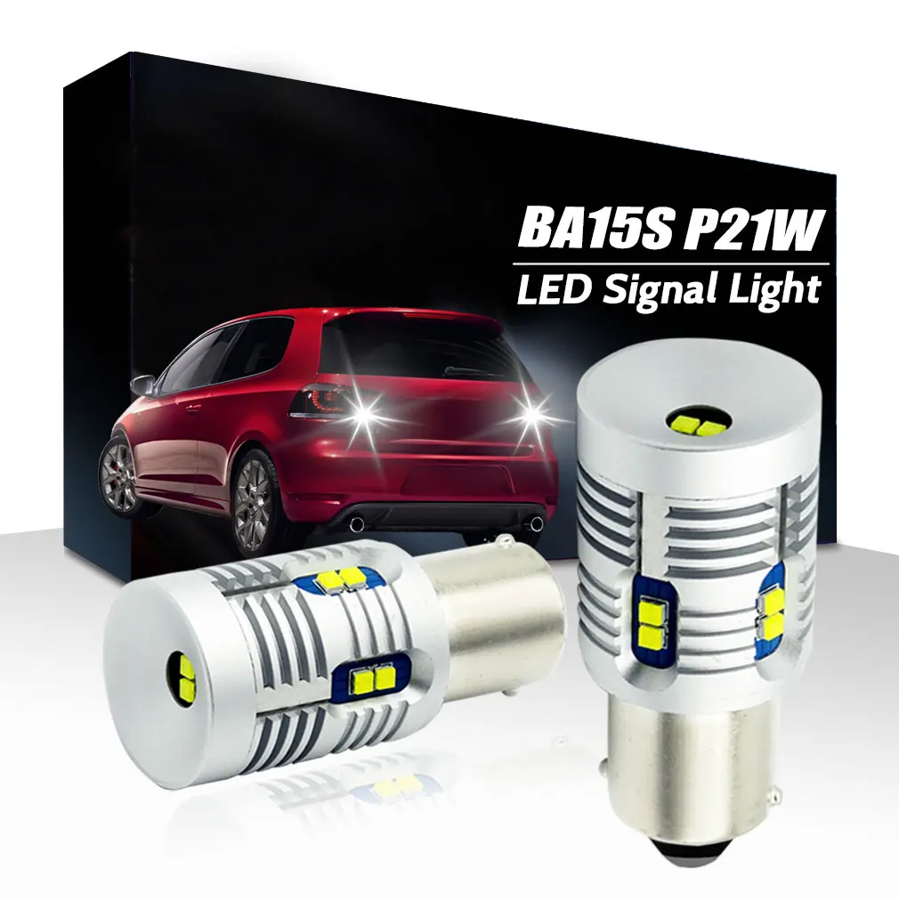 VANSSI 2Pcs BA15S P21W LED Bulbs For Backup Reverse Parking DRL Lamp Built In Resistor 1156 7506 1141 Canbus High Power White - купить по