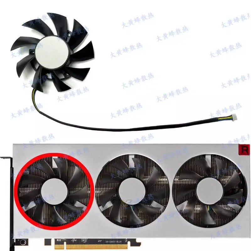 Фото Новый оригинальный вентилятор охлаждения для видеокарт Radeon VII RX6800XT RX6900XT FD8015H12S №3