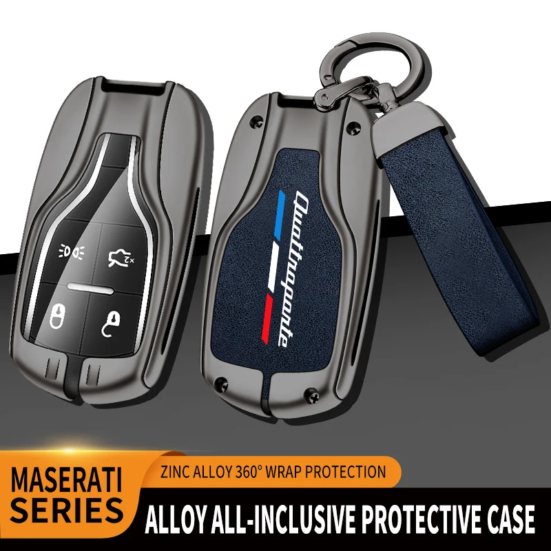 

Car Zinc Alloy Key Case Bag For Maserati Quattroporte GT MC20 Levante Ghibli GranCabrio Granturism Car Key Chain Metal Key Shell