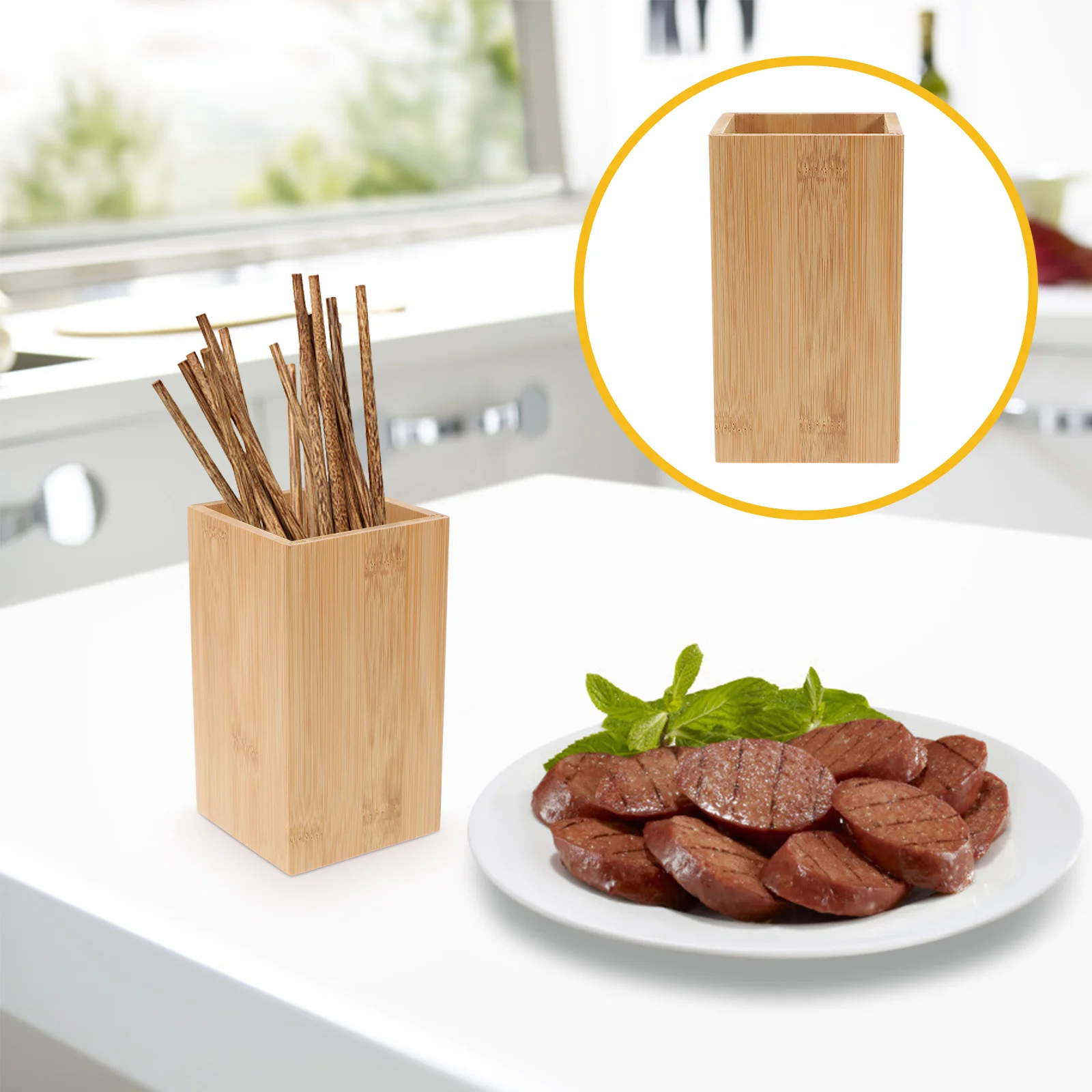 

Holder Utensil Kitchen Organizer Chopsticks Countertop Containerflatwarecooking Drawer Spoon Utensils Tool Chopstick Wood Rack