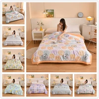 cartoon kids summer quilt bedspread single bed soft comfortable bed thin washable bears quilts nap summer blanket duvet only