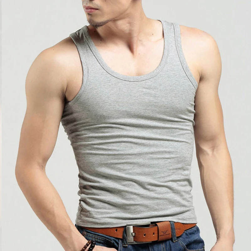 FK 3Pcs/lot Cotton Men's Vest Mens Underwear Sleeveless Tank Top Solid Muscle Vest Undershirts O-neck Gymclothing T-shirt Summer