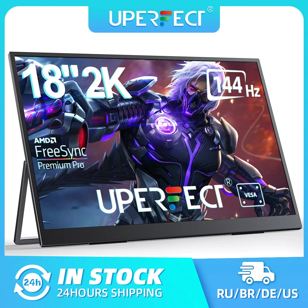 UPERFECT 2K 144 Гц 18-дюймовый портативный игровой монитор с переключаемым дисплеем и 100%