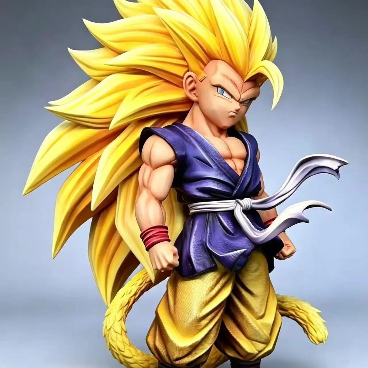 Фигурка Dragon Ball GT Super Saiyan 3 Гоку Чиби, версия Final Battle. Светлоголовая обезьяна с хвостом 25 см, подвижная фигурка из ПВХ, игрушка-подарок (art.: 3920dc7ecea1a) - 3920dc7ecea1a