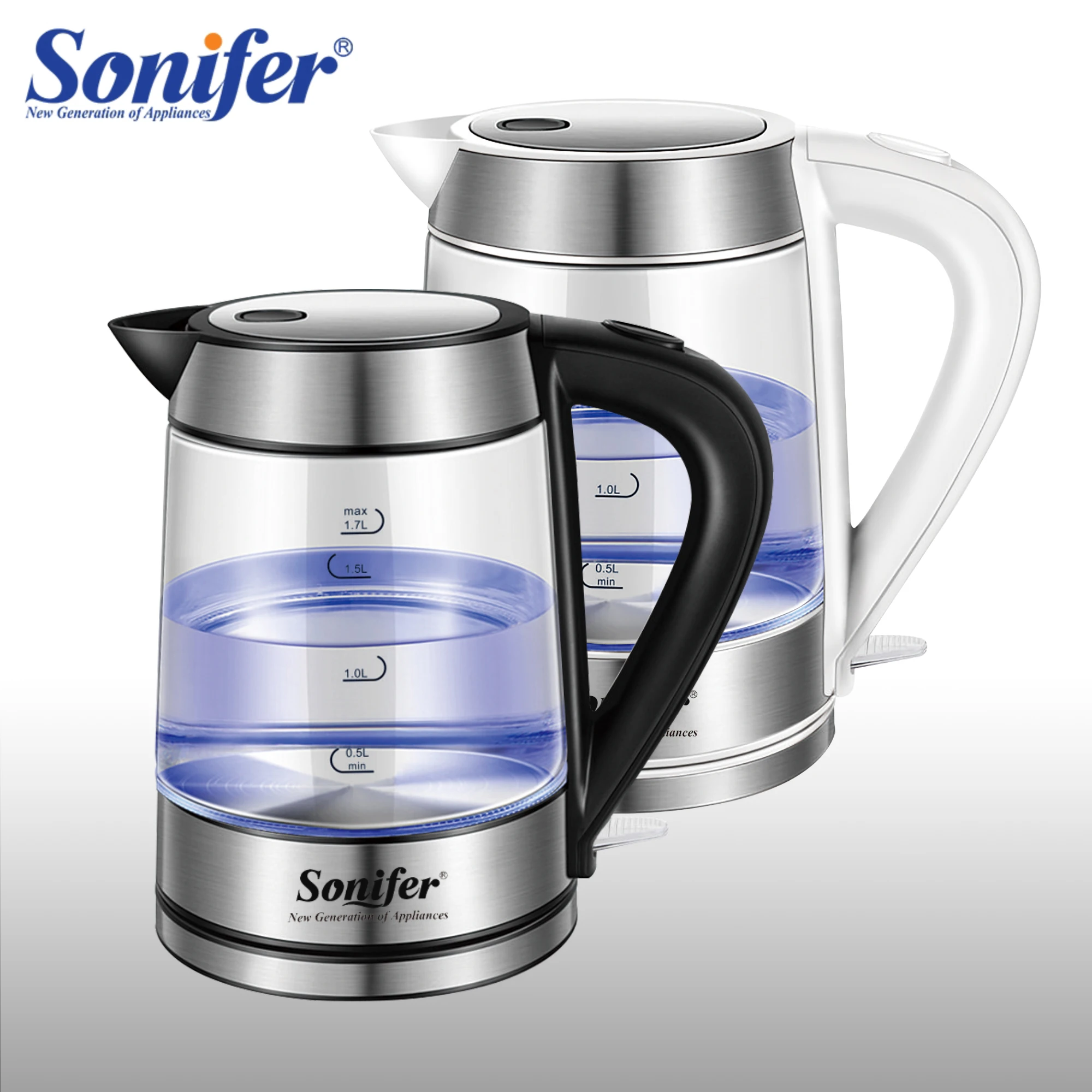 

1.7L Glass Electric Kettle Tea Coffee Thermo Pot Appliances Kitchen Smart Kettle Quick Heating Electric Boiling 220V Sonifer