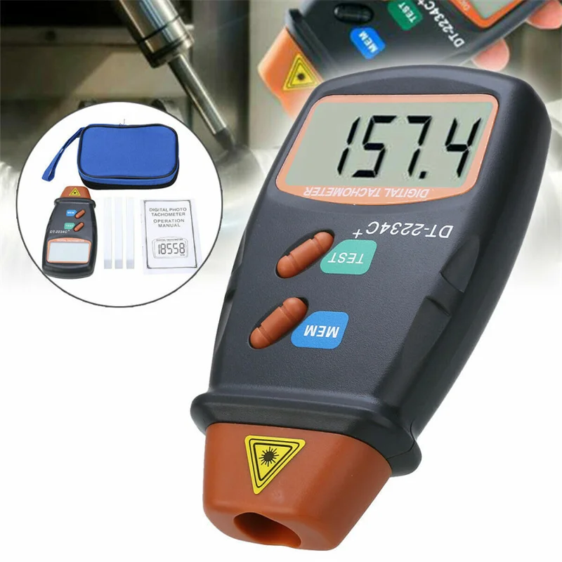 

Digital Laser Photo Tachometer Non Contact RPM Tach Laser Tachometer Speed Gauge Revolution Spin 2.5 to 999.9 RPM Dropshipping