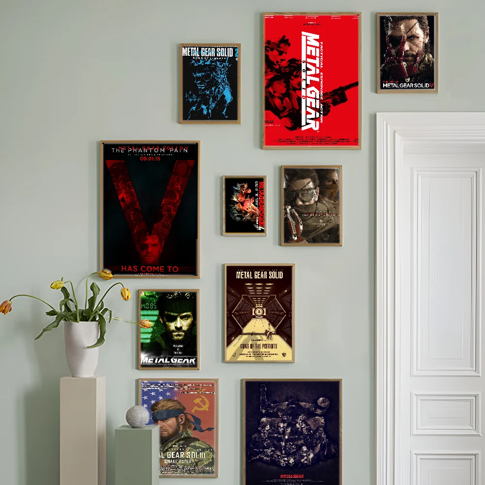 M-Metal Gear S-Solid Whitepaper Poster Fancy Wall Sticker For Living Room Bar Decoration Decor Art Stickers