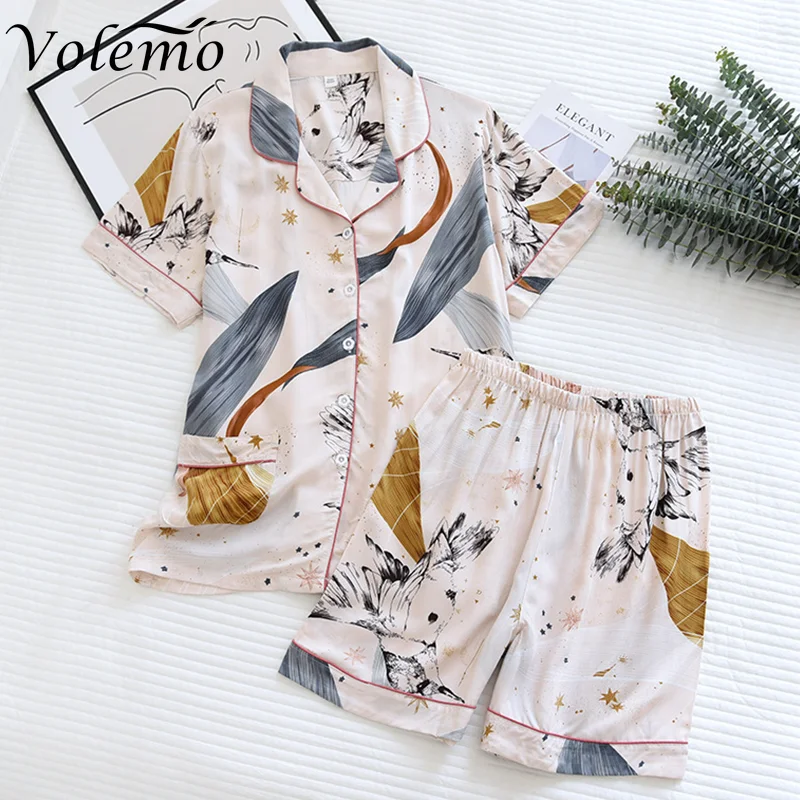 Spring Summer New 100% Viscose Long-sleeved Trousers Ladies Pajamas Suit 3XL Plus Size Long Sleepwear Women's Home Nightwear