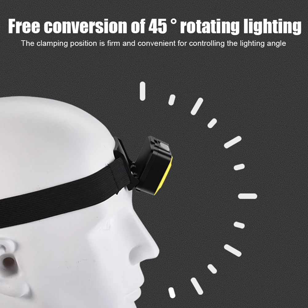 

COB LED Head Lamp Torch Battery Powered Waterproof Head Lamp Flashlight 3 Modes Headlight Torch Portable Rotating for Fishing