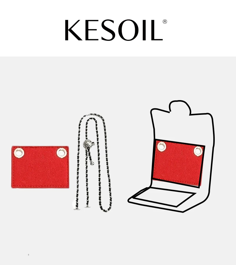 

KESOIL Classic Tri fold card holder modified liner adjustable leather chain wallet crossbody sholder bag chain accessories