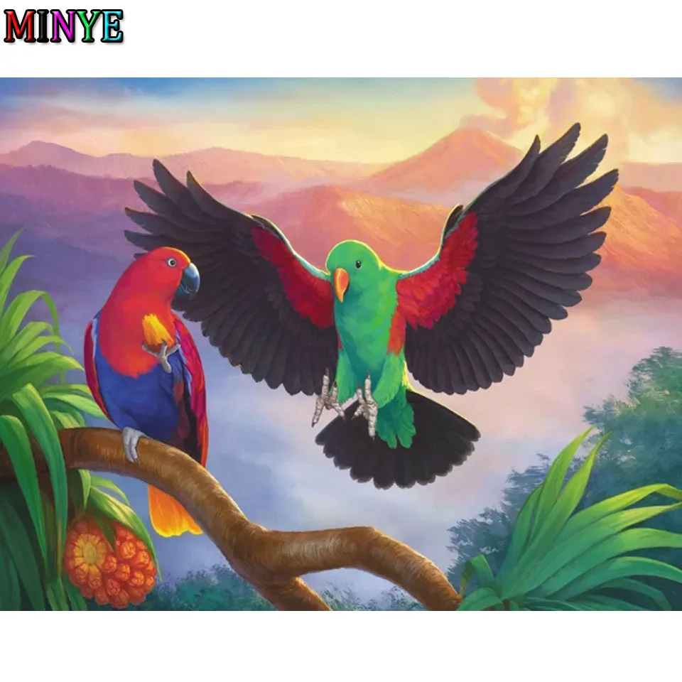 

5D Diamond Painting Art Bird Colorful Cross Stitch Diamond Mosaic Parrot Animal Full Drill Round Square Embroidery DIY Wall Art