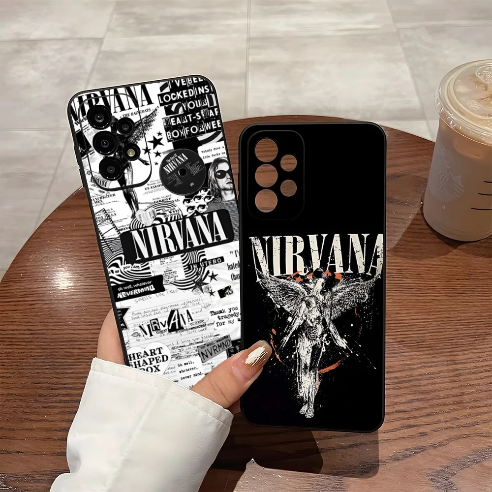 N-Nirvana Band Phone Case For Samsung S24 Ultra S23 Fe S22 S20 S21 Plus A13 A14 A54 A34 A24 A53 Note 20 Cover