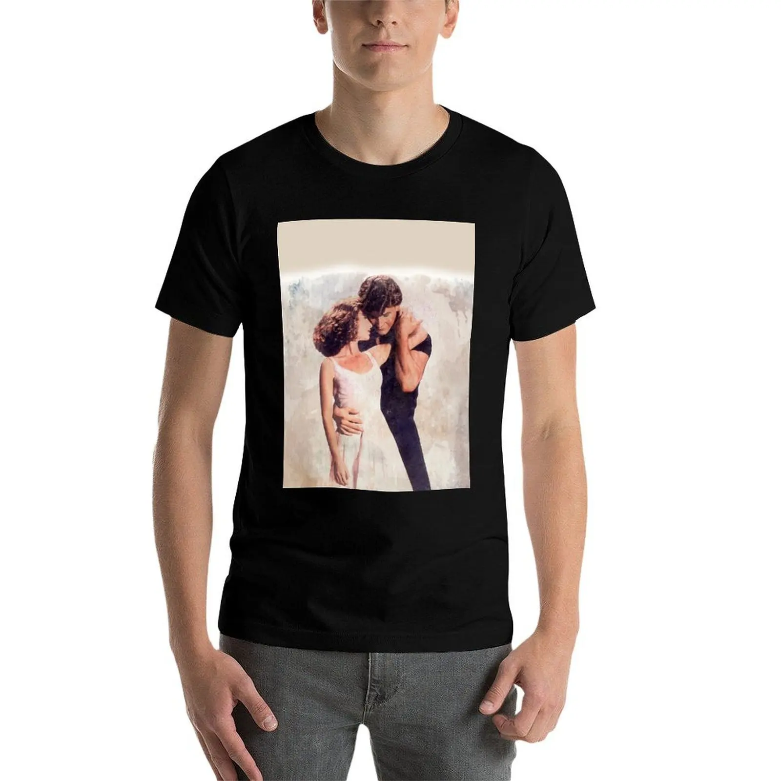 Jhonny and Babe-Dirty Dancing-акварельная футболка D8 быстросохнущие футболки с аниме мужские