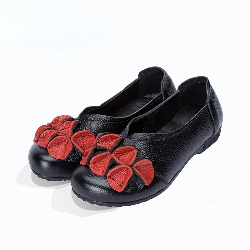 

2022 New Summer Shoes Woman Genuine Leather Flat Sandals Female Round Toe Shoes Soft Comfortable Women shoes