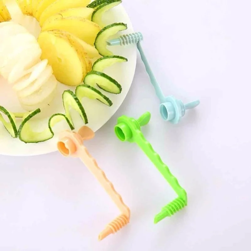 

Stainless Steel Salad Curler Set Carrot and Cucumber Carving Knife Spiral Curling Grater Slicing Knife Kitchen Accessories