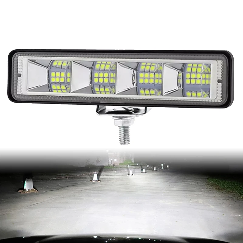 

LED Work Light 1-2 Pcs 12V Bar 4WD White 72W 24LED 6500K For Car SUV Lada Niva 4x4 Driving Fog Lamp Work Bar Flood Spot Offroad