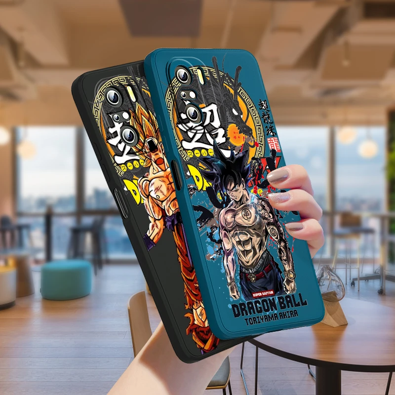 

Cool Dragon Ball Goku For Xiaomi Redmi Note 11 10S 10 9S 9T 9 8T 8 Pro Plus 7 6 5 4G 5G Liquid Silicone Soft Rope Phone Case