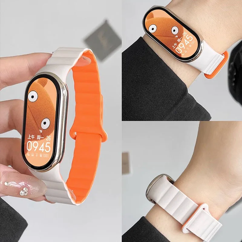 

Silicone Strap For Xiaomi band 8 Sport Bracelet Magnetic Watchband For Mi band 8 NFC Smart watch Strap Woman Men wristband