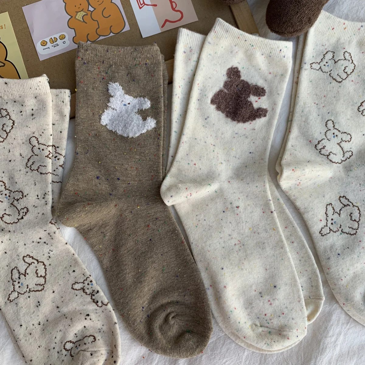 Теплые осенние коричневые носки серии женские корейские носки-трубки NEPs пряжа с