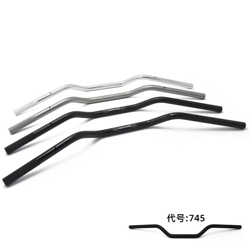 

1pcs 745 Motorcycle handlebar 22mm 6061 Aluminum handle Vintage motorcycle accessories Black and silver optional