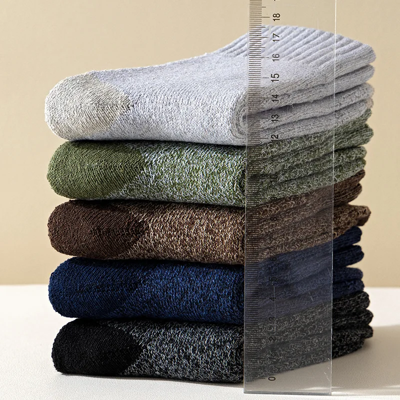 5 пар осенне-зимних женских и мужских утепленных флисовых носков сохраняющих