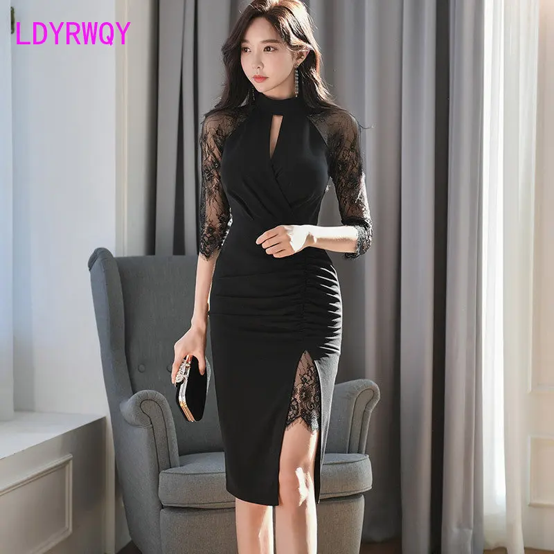 

Dress spring 2023 new ladies temperament slim split women's hip bag.