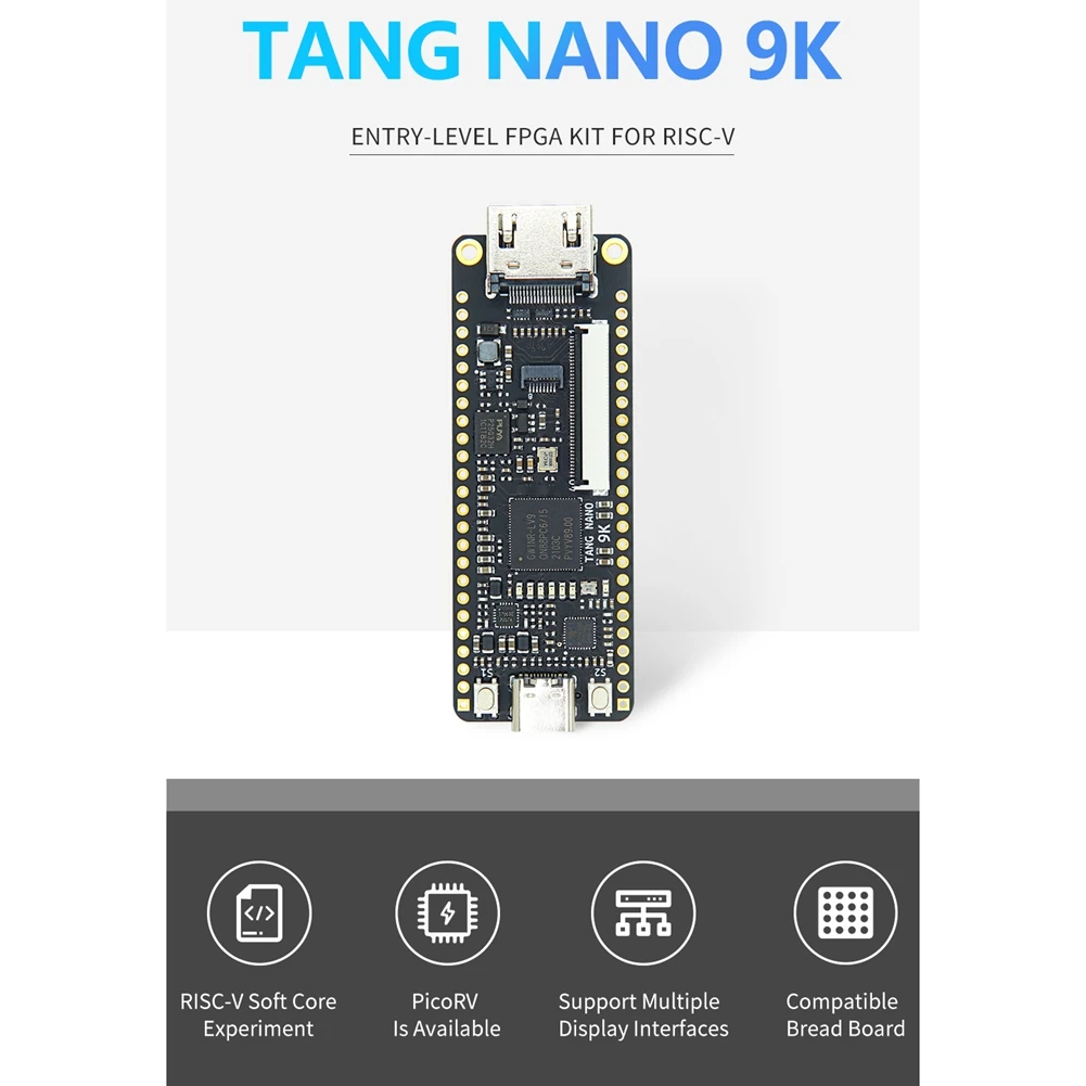 

For Tang Nano 9K FPGA GoAI Development Board GW1NR-9 RISC-V RV HD 40P RGB Interface with 4.3Inch SPI Bare Screen