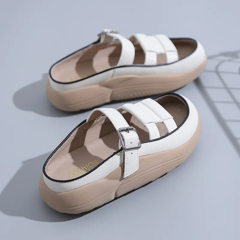 

Сандалии женские из экокожи, плоская подошва, Нескользящие, плоская подошва, модные уличные Повседневные тапочки, лето 2023