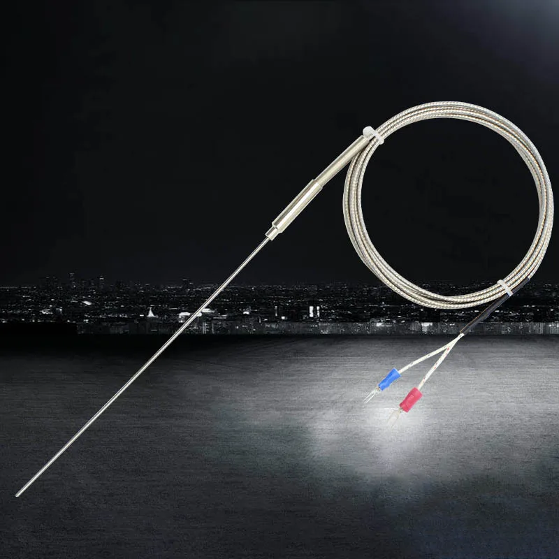 

1.5m K-Type 1x100mm 2x100mm Thermocouple Probe Temperature Probe Thermal Resistance Temperature Sensor for Liquid Gas Rubber