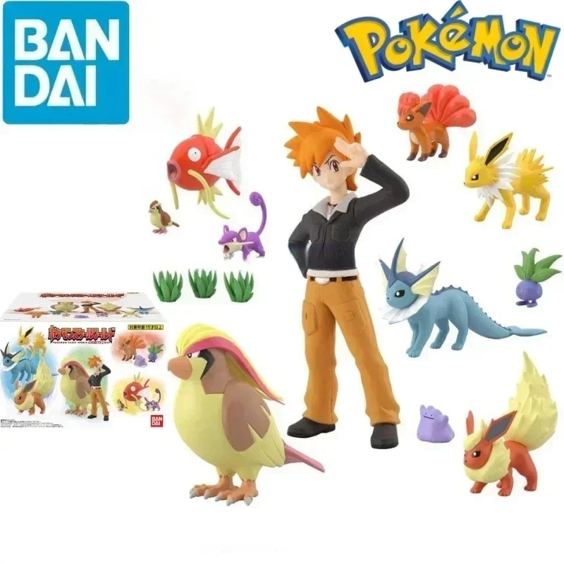 Bandai оригинальные весы World POKEMON Kanto Region Blue Oak Vaporeon Flareon Jolteon аниме фигурки игрушки для